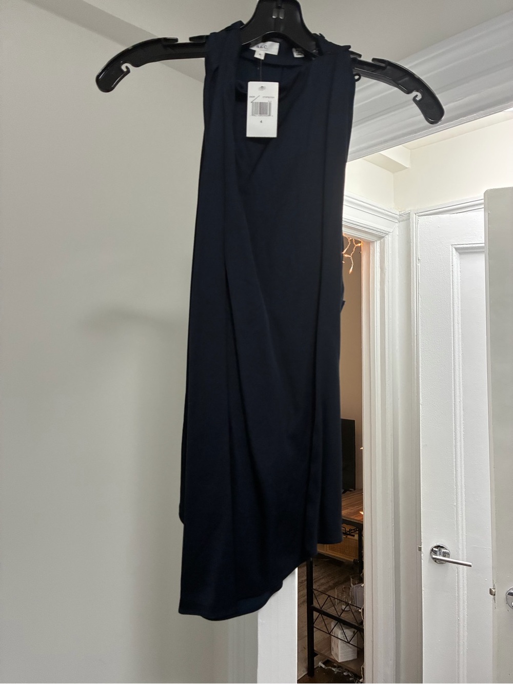 NWT A.L.C. Sleeveless Navy Draped Tunic Top